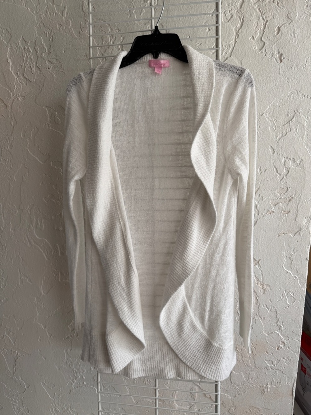 Lilly Pulitzer White Open-Front Draped Cardigan